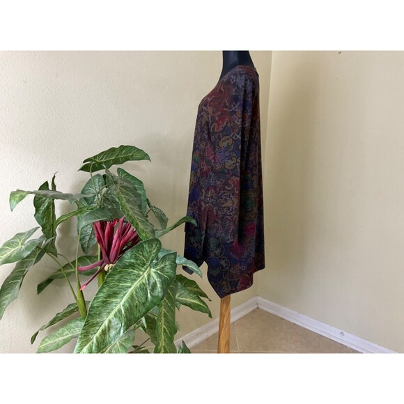 Soft Surroundings muted multi color Floral signature soft Knit Tunic Top PL - Picture 4 of 10